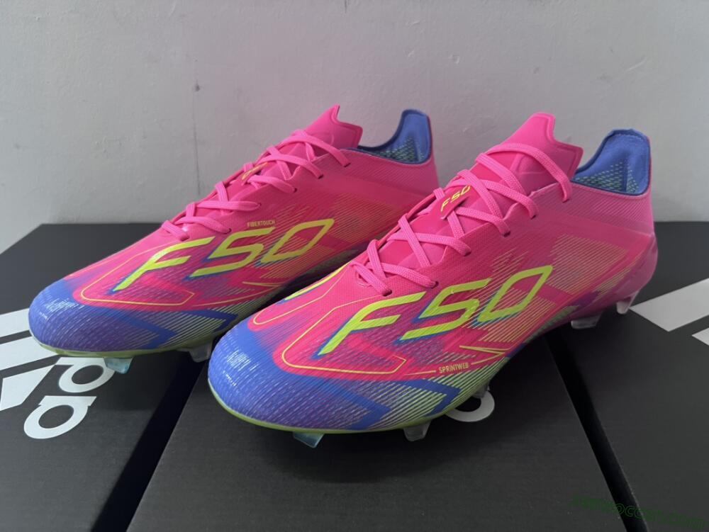 Adidas F50 Elite FG Low-Tops Soccer Cleats - Red/Yellow/Blue