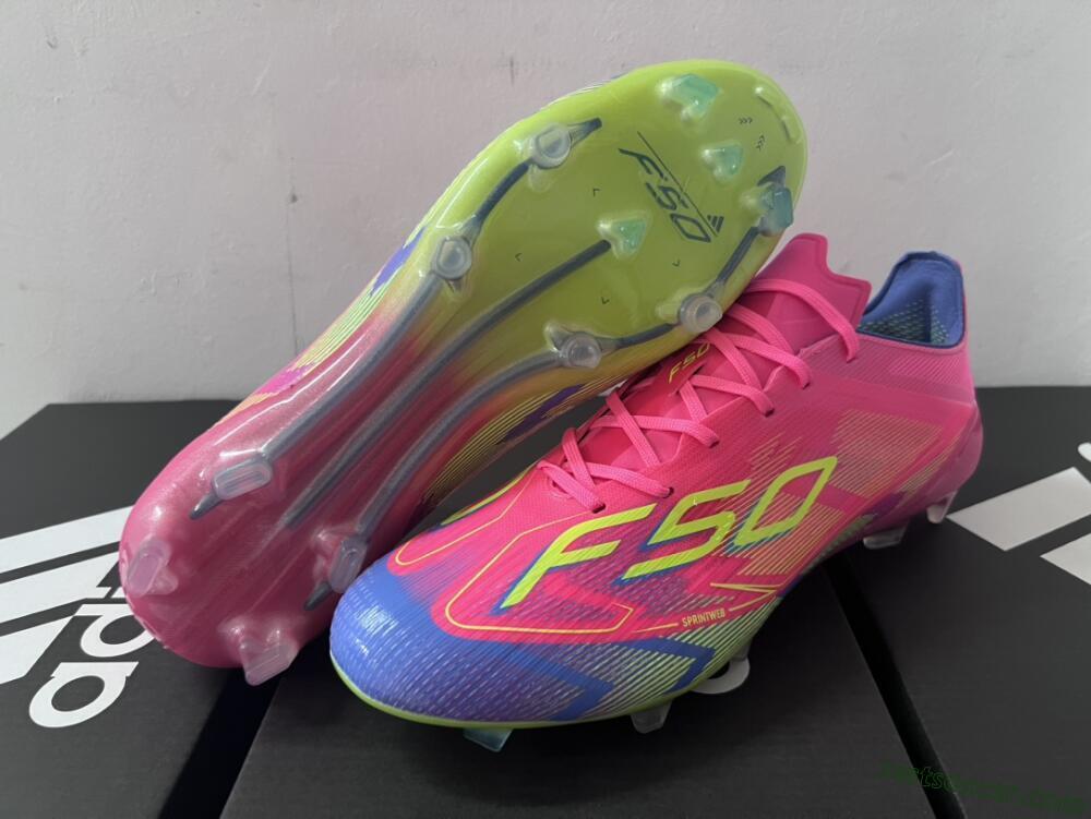 Adidas F50 Elite FG Low-Tops Soccer Cleats - Red/Yellow/Blue