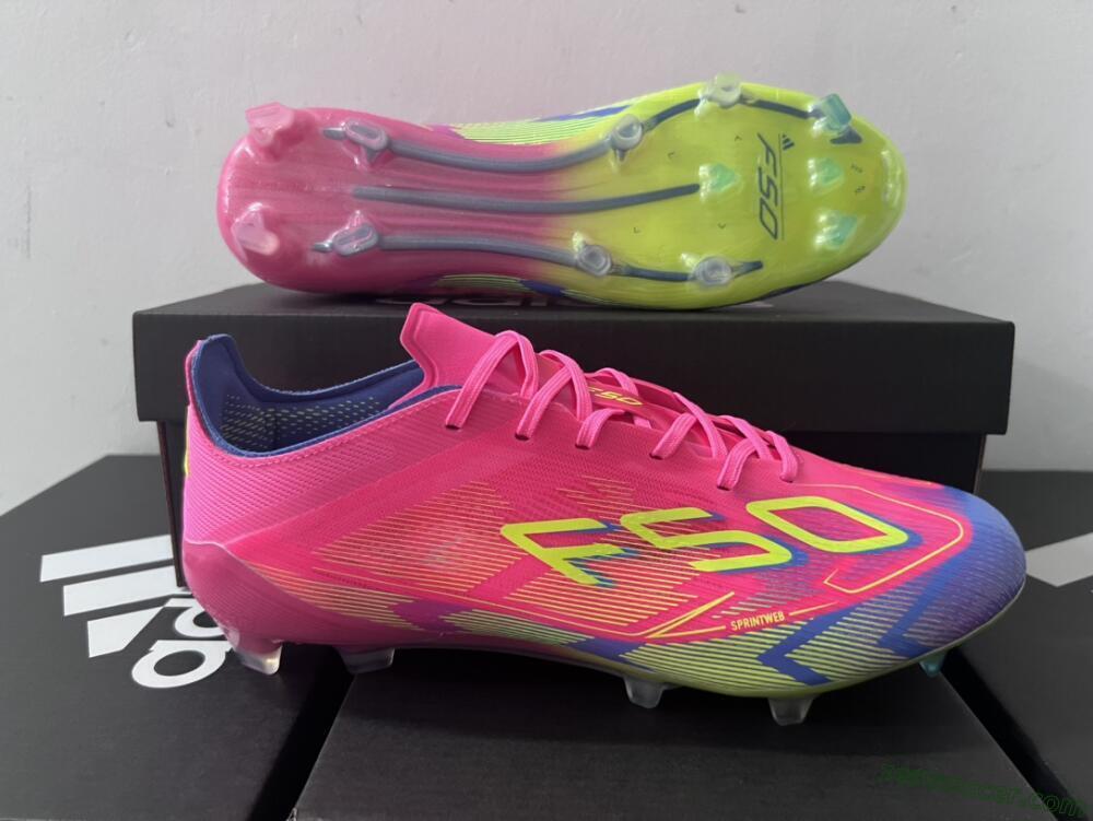 Adidas F50 Elite FG Low-Tops Soccer Cleats - Red/Yellow/Blue