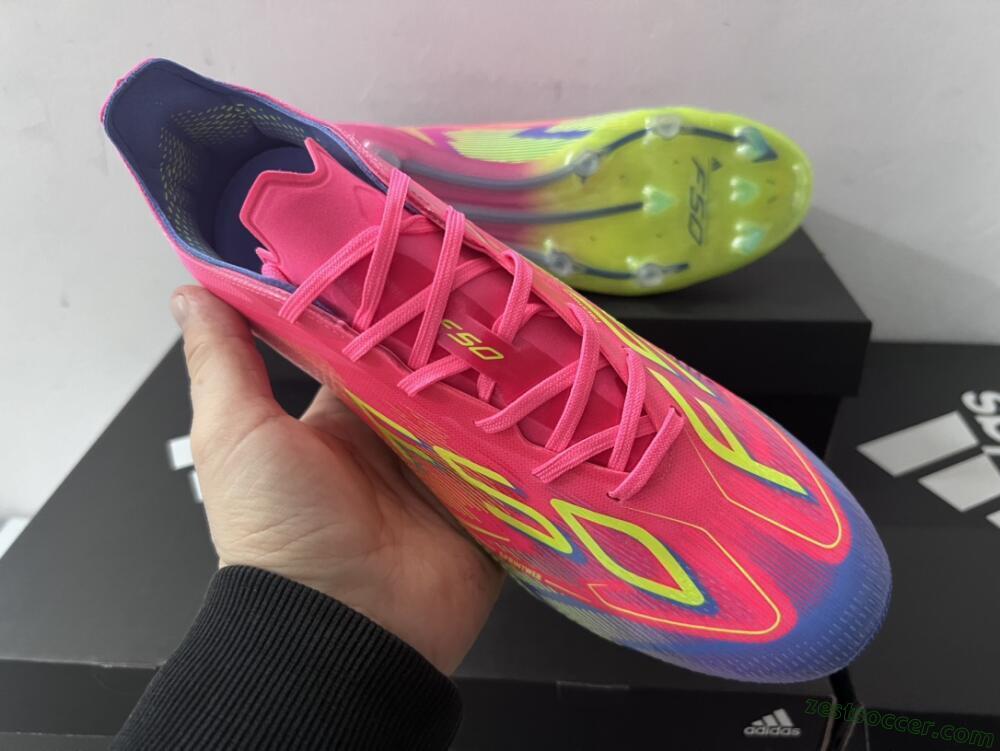 Adidas F50 Elite FG Low-Tops Soccer Cleats - Red/Yellow/Blue