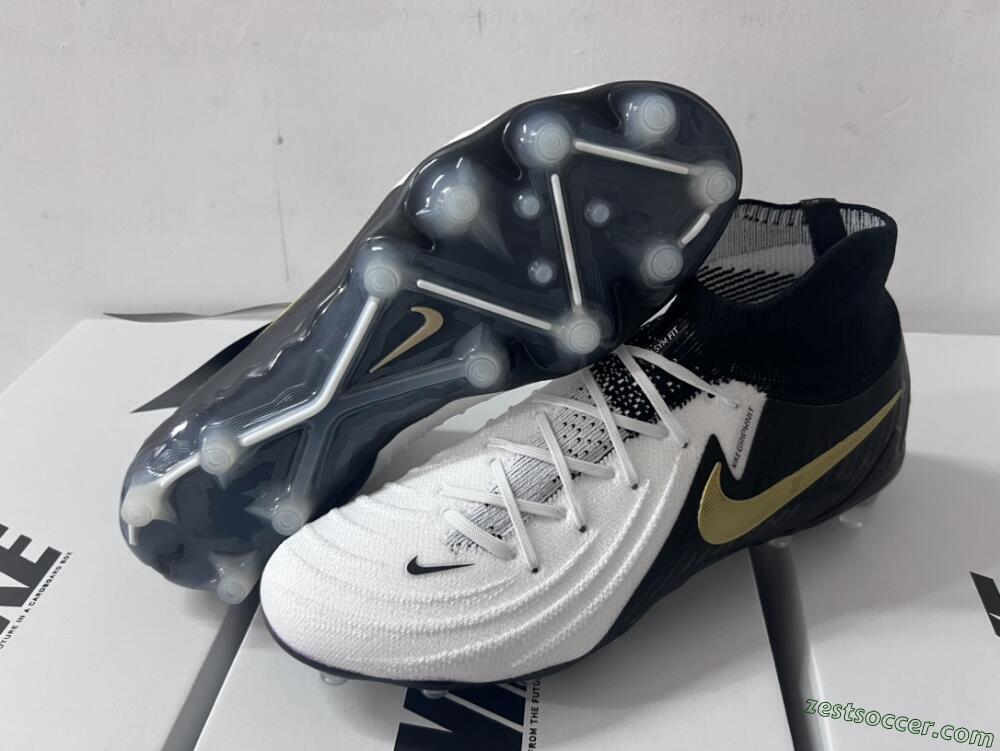 Nike Phantom Luna Elite AG High-Tops Soccer Cleats - White/Black/Gold
