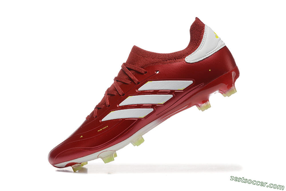 Adidas Copa Pure 2+ FG Low-Tops Soccer Cleats - Red/White/Yellow 8