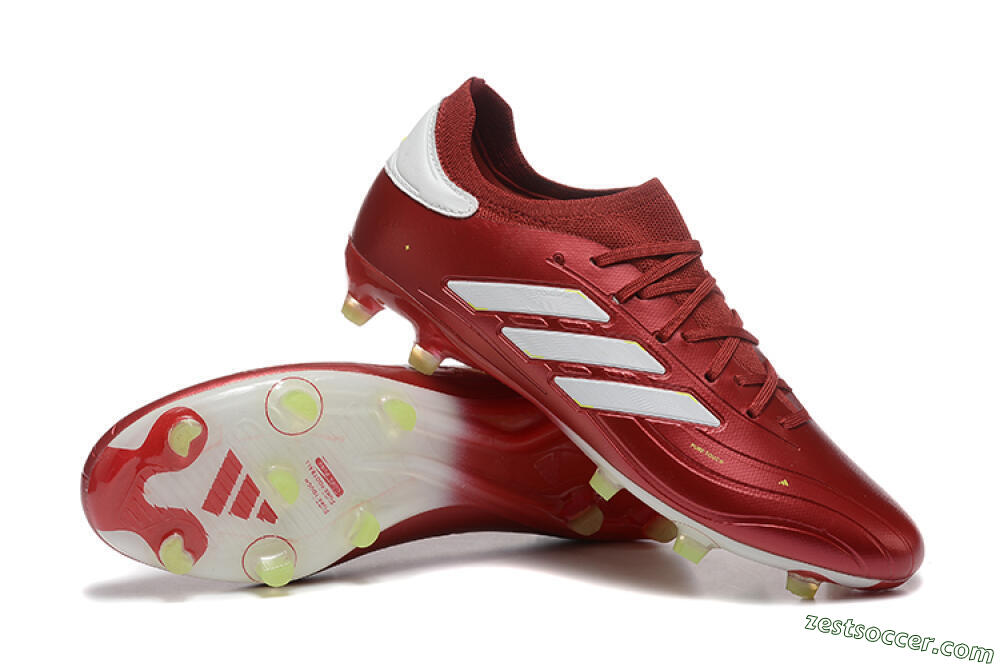 Adidas Copa Pure 2+ FG Low-Tops Soccer Cleats - Red/White/Yellow 4
