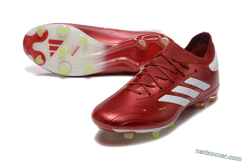 Adidas Copa Pure 2+ FG Low-Tops Soccer Cleats - Red/White/Yellow 3