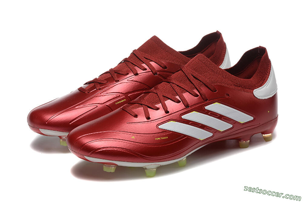 Adidas Copa Pure 2+ FG Low-Tops Soccer Cleats - Red/White/Yellow 5