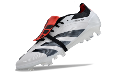 Adidas Predator Elite Foldover Tongue FG Low-Tops Soccer Cleats - White/Blue/Red