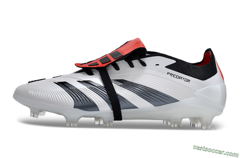 Adidas Predator Elite Foldover Tongue FG Low-Tops Soccer Cleats - White/Blue/Red 2
