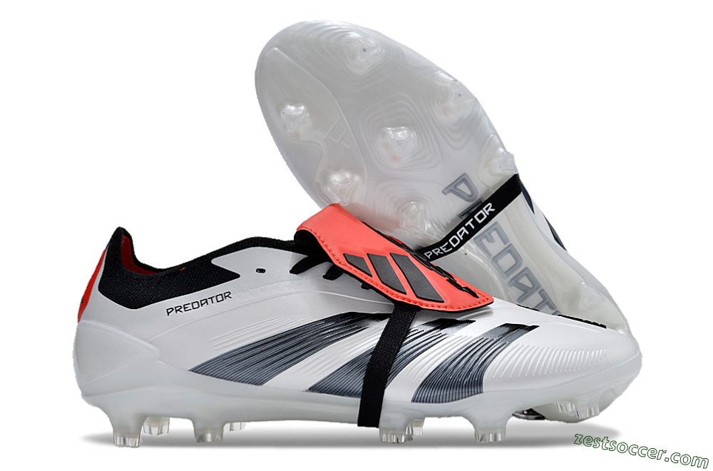 Adidas Predator Elite Foldover Tongue FG Low-Tops Soccer Cleats - White/Blue/Red 0