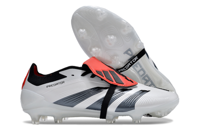 Adidas Predator Elite Foldover Tongue FG Low-Tops Soccer Cleats - White/Blue/Red