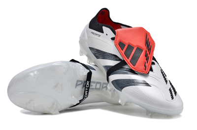 Adidas Predator Elite Foldover Tongue FG Low-Tops Soccer Cleats - White/Blue/Red