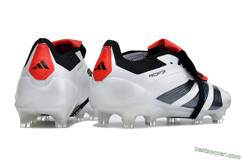 Adidas Predator Elite Foldover Tongue FG Low-Tops Soccer Cleats - White/Blue/Red 6