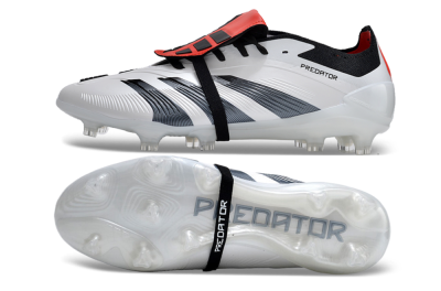 Adidas Predator Elite Foldover Tongue FG Low-Tops Soccer Cleats - White/Blue/Red