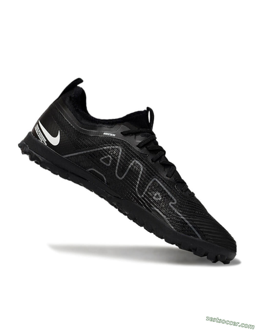 Nike Air Zoom Mercurial Vapor 15 Pro TF Low-Tops Soccer Shoes - Black/Grey/Yellow 4