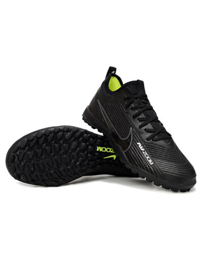 Nike Air Zoom Mercurial Vapor 15 Pro TF Low-Tops Soccer Shoes - Black/Grey/Yellow