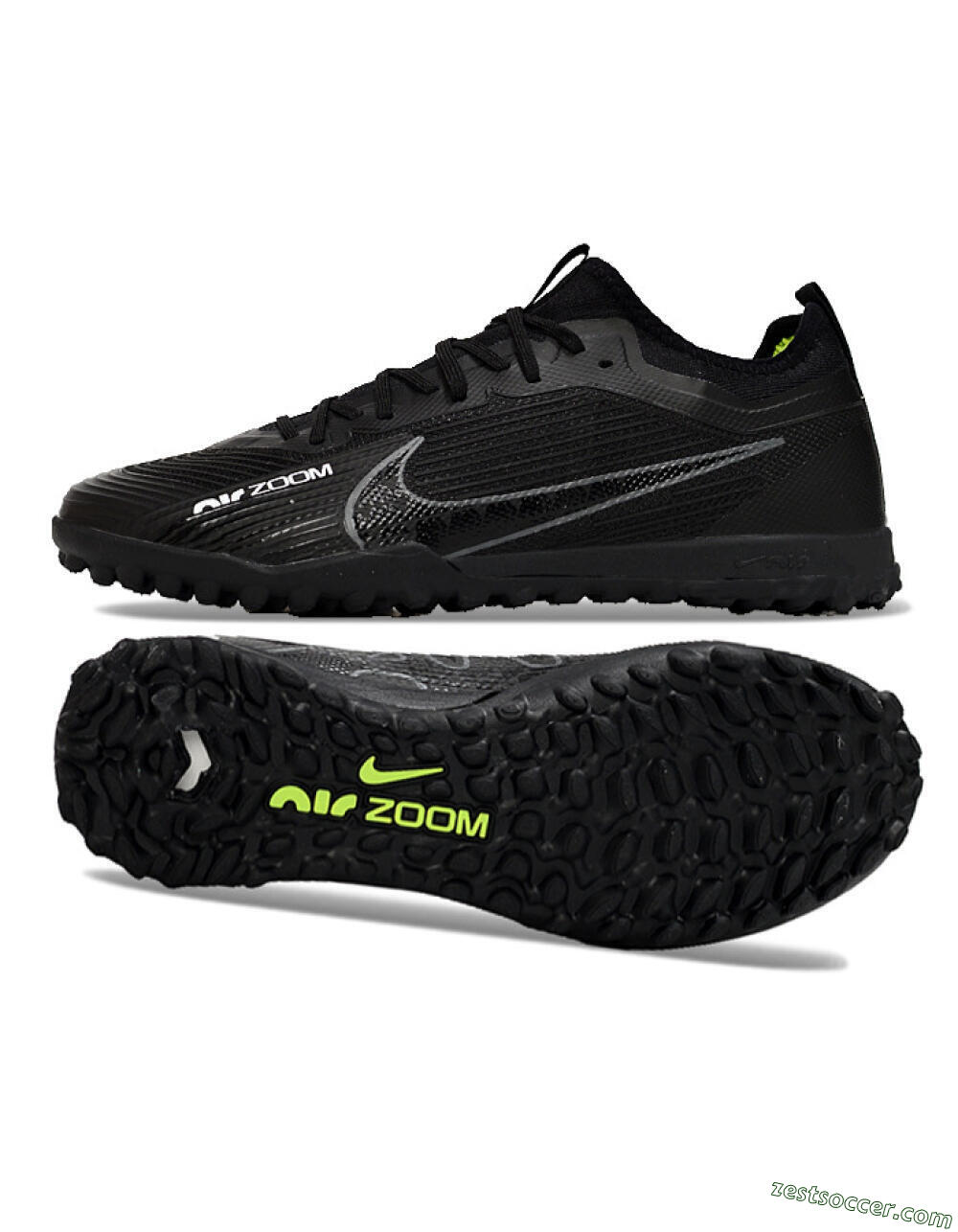 Nike Air Zoom Mercurial Vapor 15 Pro TF Low-Tops Soccer Shoes - Black/Grey/Yellow 1