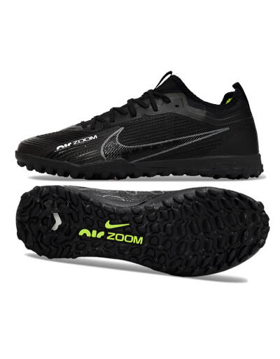 Nike Air Zoom Mercurial Vapor 15 Pro TF Low-Tops Soccer Shoes - Black/Grey/Yellow