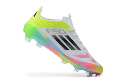 Adidas F50 Elite FG Low-Tops Soccer Cleats - White/Pink/Yellow