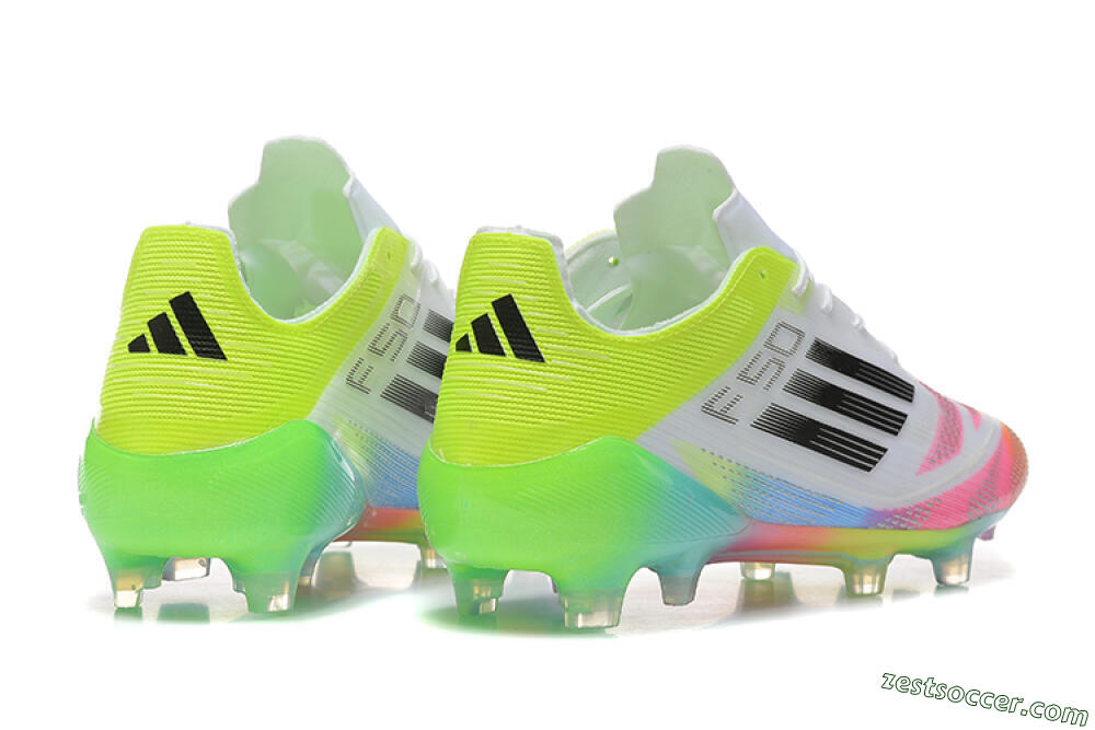 Adidas F50 Elite FG Low-Tops Soccer Cleats - White/Pink/Yellow 5