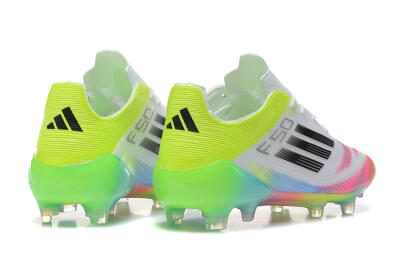 Adidas F50 Elite FG Low-Tops Soccer Cleats - White/Pink/Yellow