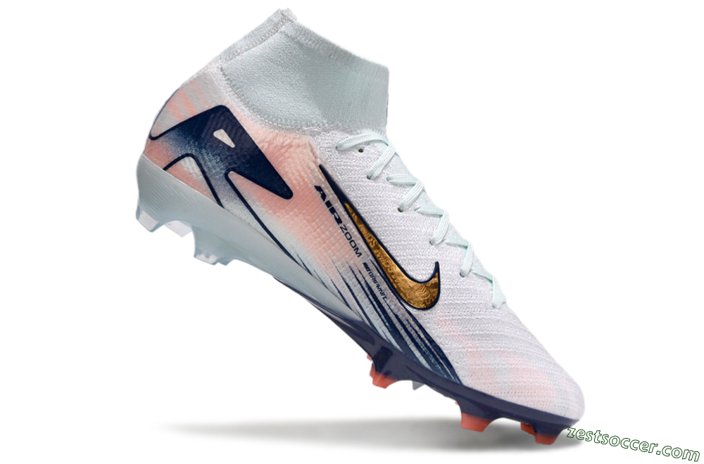 Nike Air Zoom Mercurial Superfly 10 Elite FG High-Tops Soccer Cleats - Jade/Pink/Gold 5