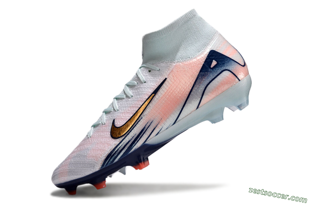 Nike Air Zoom Mercurial Superfly 10 Elite FG High-Tops Soccer Cleats - Jade/Pink/Gold 6