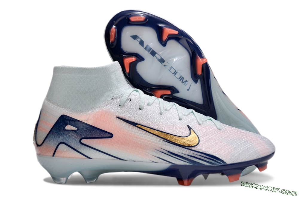 Nike Air Zoom Mercurial Superfly 10 Elite FG High-Tops Soccer Cleats - Jade/Pink/Gold 0