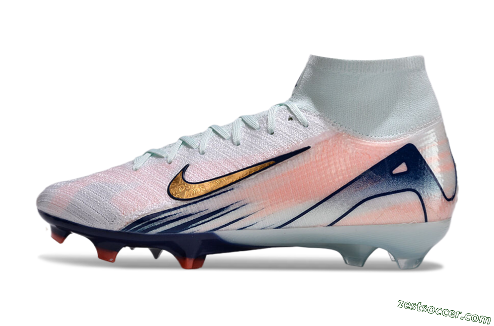 Nike Air Zoom Mercurial Superfly 10 Elite FG High-Tops Soccer Cleats - Jade/Pink/Gold 2