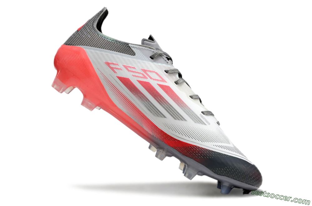 Adidas F50 Elite FG Low-Tops Soccer Cleats - White/Silver/Red 4