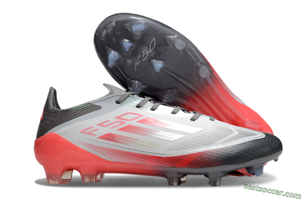 Adidas F50 Elite FG Low-Tops Soccer Cleats - White/Silver/Red 0