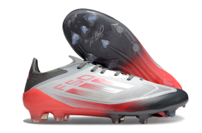 Adidas F50 Elite FG Low-Tops Soccer Cleats - White/Silver/Red