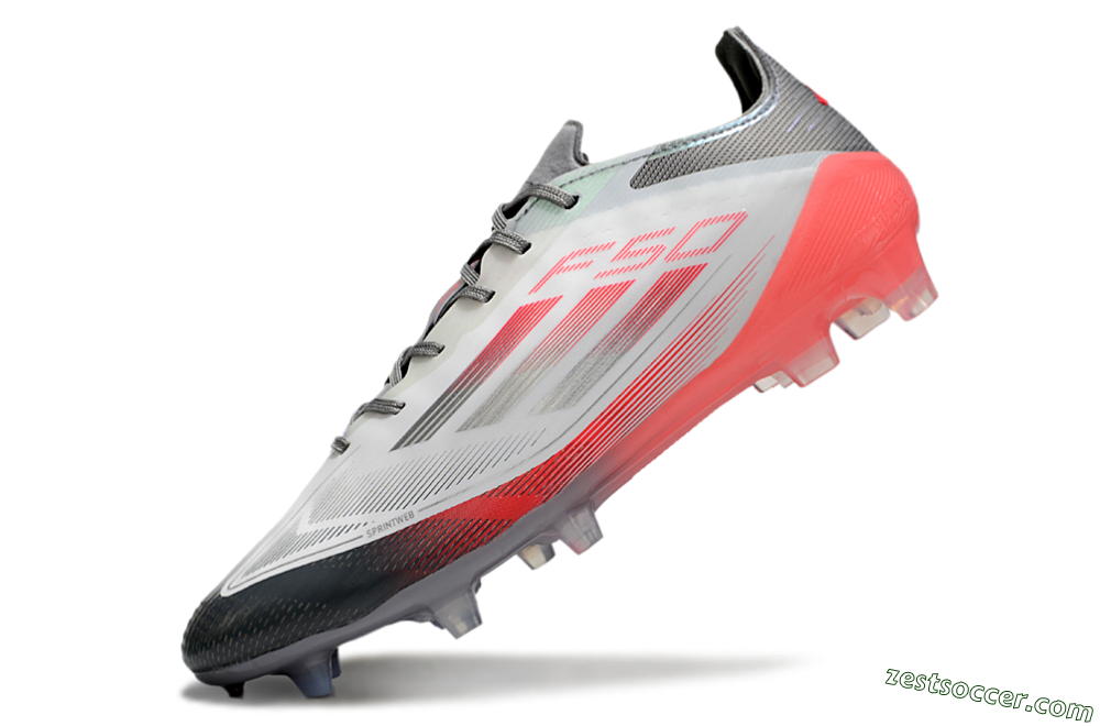 Adidas F50 Elite FG Low-Tops Soccer Cleats - White/Silver/Red 5