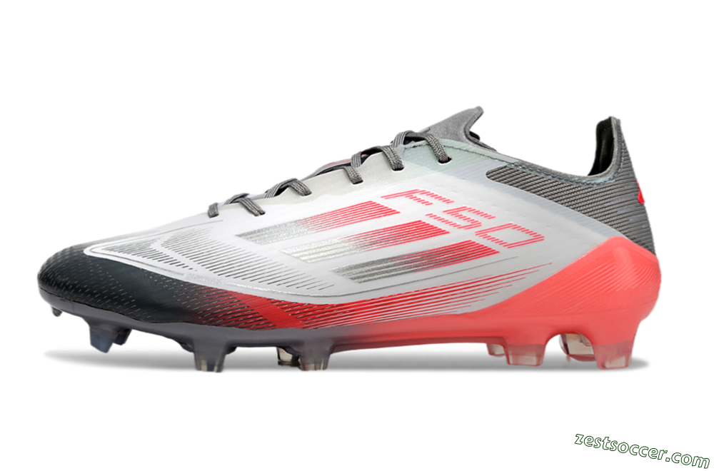 Adidas F50 Elite FG Low-Tops Soccer Cleats - White/Silver/Red 2