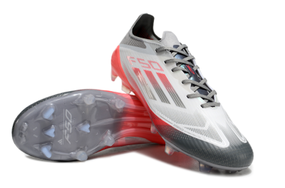 Adidas F50 Elite FG Low-Tops Soccer Cleats - White/Silver/Red