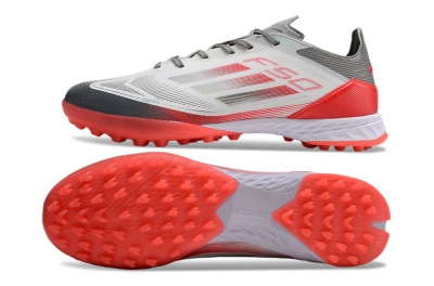 Adidas F50 Pro TF Low-Tops Soccer Shoes - White/Silver/Red