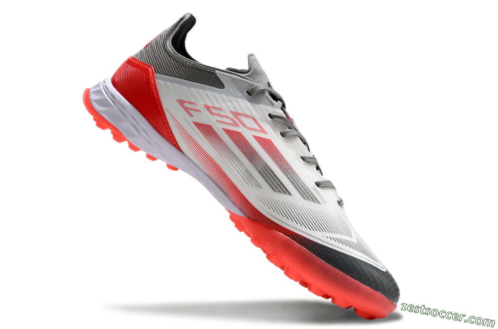 Adidas F50 Pro TF Low-Tops Soccer Shoes - White/Silver/Red 4