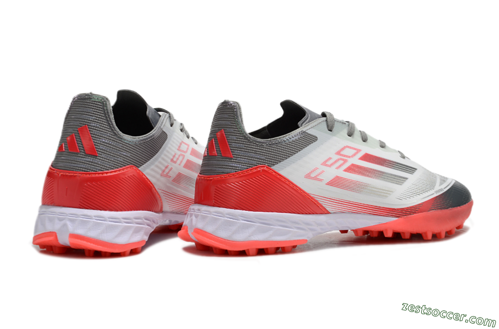 Adidas F50 Pro TF Low-Tops Soccer Shoes - White/Silver/Red 6