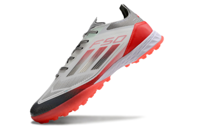 Adidas F50 Pro TF Low-Tops Soccer Shoes - White/Silver/Red