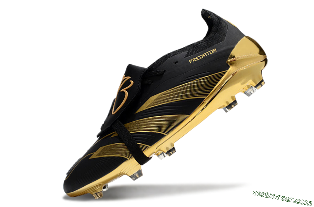 Adidas Predator 25 Elite Foldover Tongue FG Low-Tops Soccer Cleats - Black/Gold 5