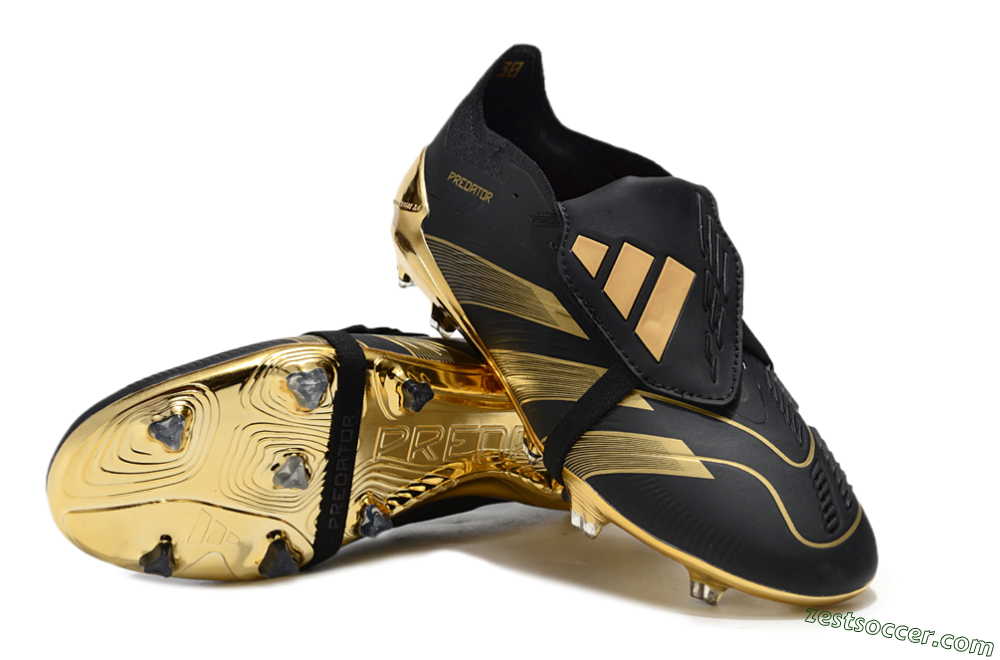 Adidas Predator 25 Elite Foldover Tongue FG Low-Tops Soccer Cleats - Black/Gold 3