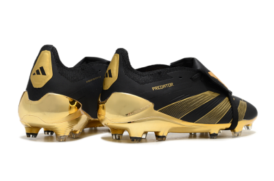 Adidas Predator 25 Elite Foldover Tongue FG Low-Tops Soccer Cleats - Black/Gold