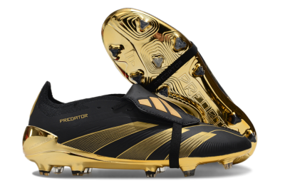 Adidas Predator 25 Elite Foldover Tongue FG Low-Tops Soccer Cleats - Black/Gold