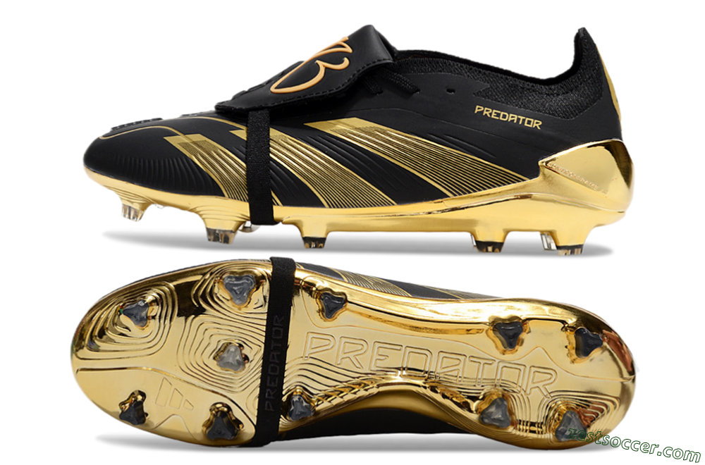 Adidas Predator 25 Elite Foldover Tongue FG Low-Tops Soccer Cleats - Black/Gold 1