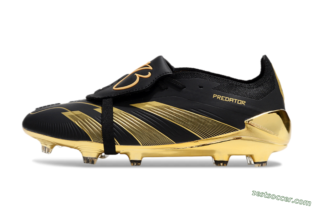 Adidas Predator 25 Elite Foldover Tongue FG Low-Tops Soccer Cleats - Black/Gold 2