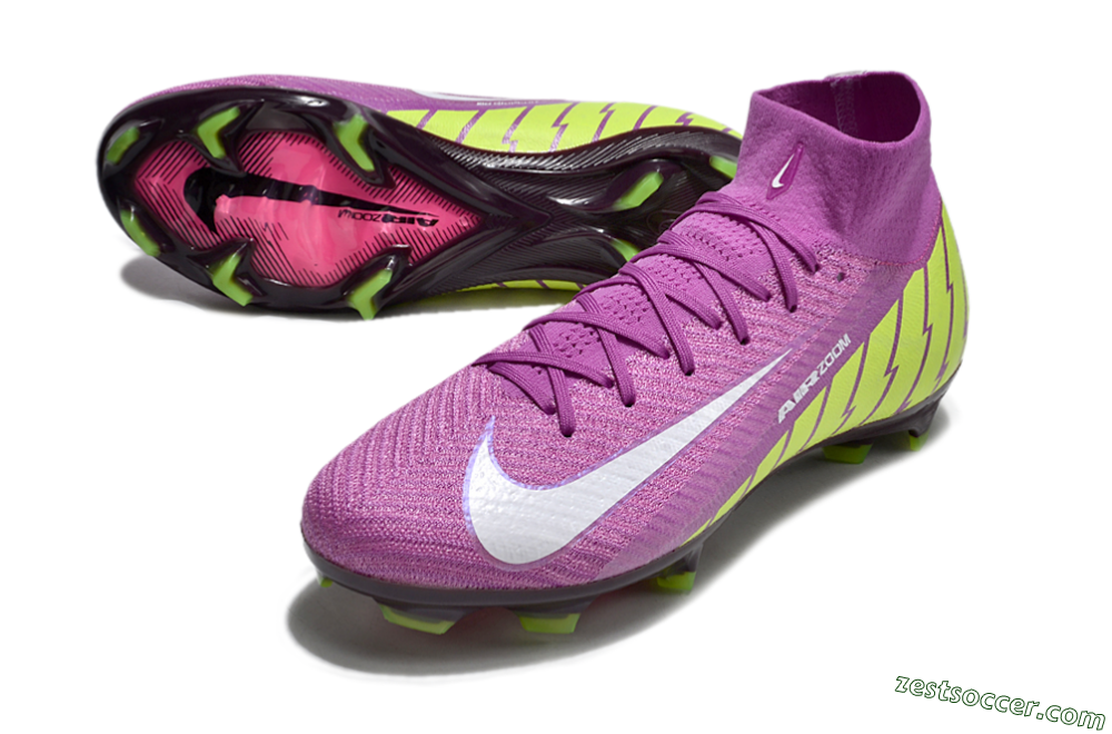 Nike Air Zoom Mercurial Superfly 10 Elite FG High-Tops Soccer Cleats - Red/White/Yellow 3