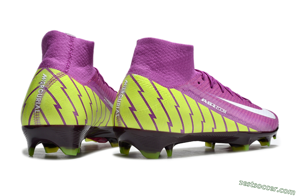 Nike Air Zoom Mercurial Superfly 10 Elite FG High-Tops Soccer Cleats - Red/White/Yellow 6