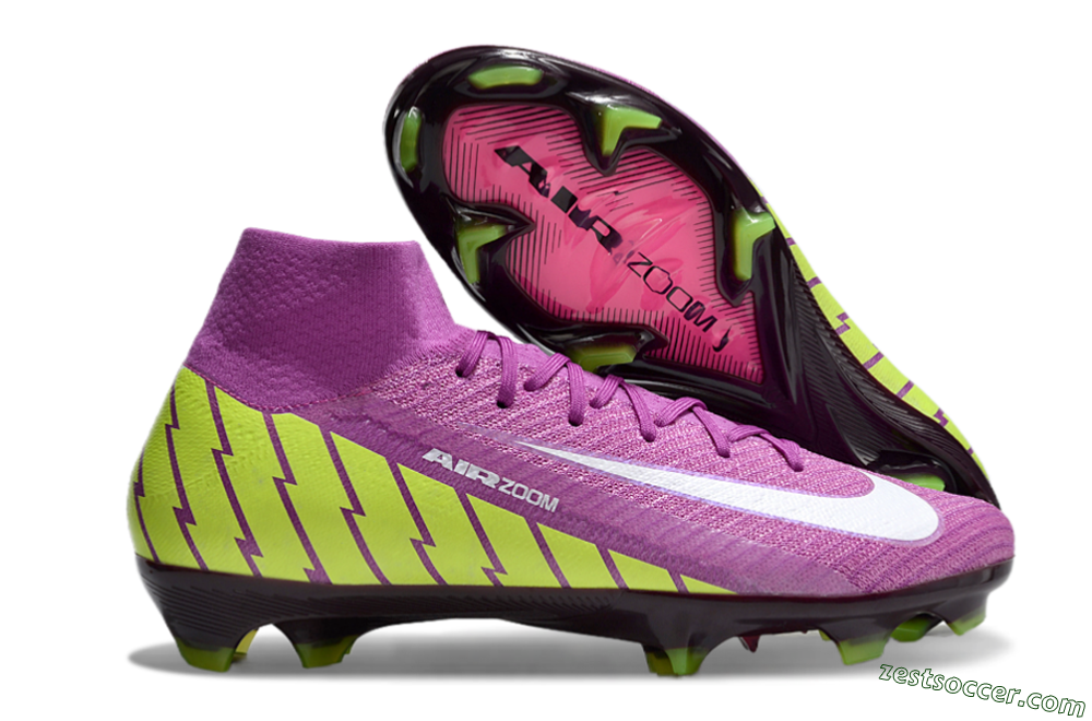 Nike Air Zoom Mercurial Superfly 10 Elite FG High-Tops Soccer Cleats - Red/White/Yellow 0