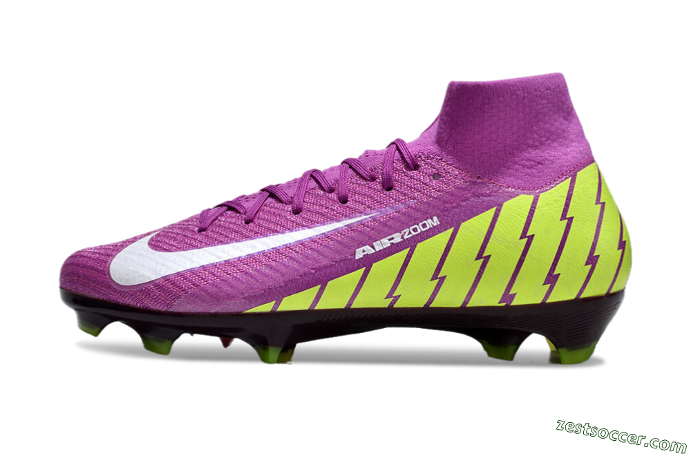 Nike Air Zoom Mercurial Superfly 10 Elite FG High-Tops Soccer Cleats - Red/White/Yellow 2