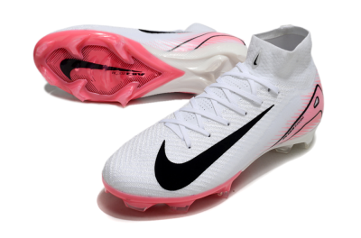 Nike Air Zoom Mercurial Superfly 10 Elite FG High-Tops Soccer Cleats - White/Black/Pink