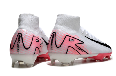 Nike Air Zoom Mercurial Superfly 10 Elite FG High-Tops Soccer Cleats - White/Black/Pink