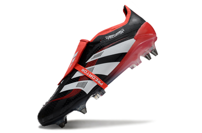 Adidas Predator 25 Elite Foldover Tongue SG Low-Tops Soccer Cleats - Black/White/Red